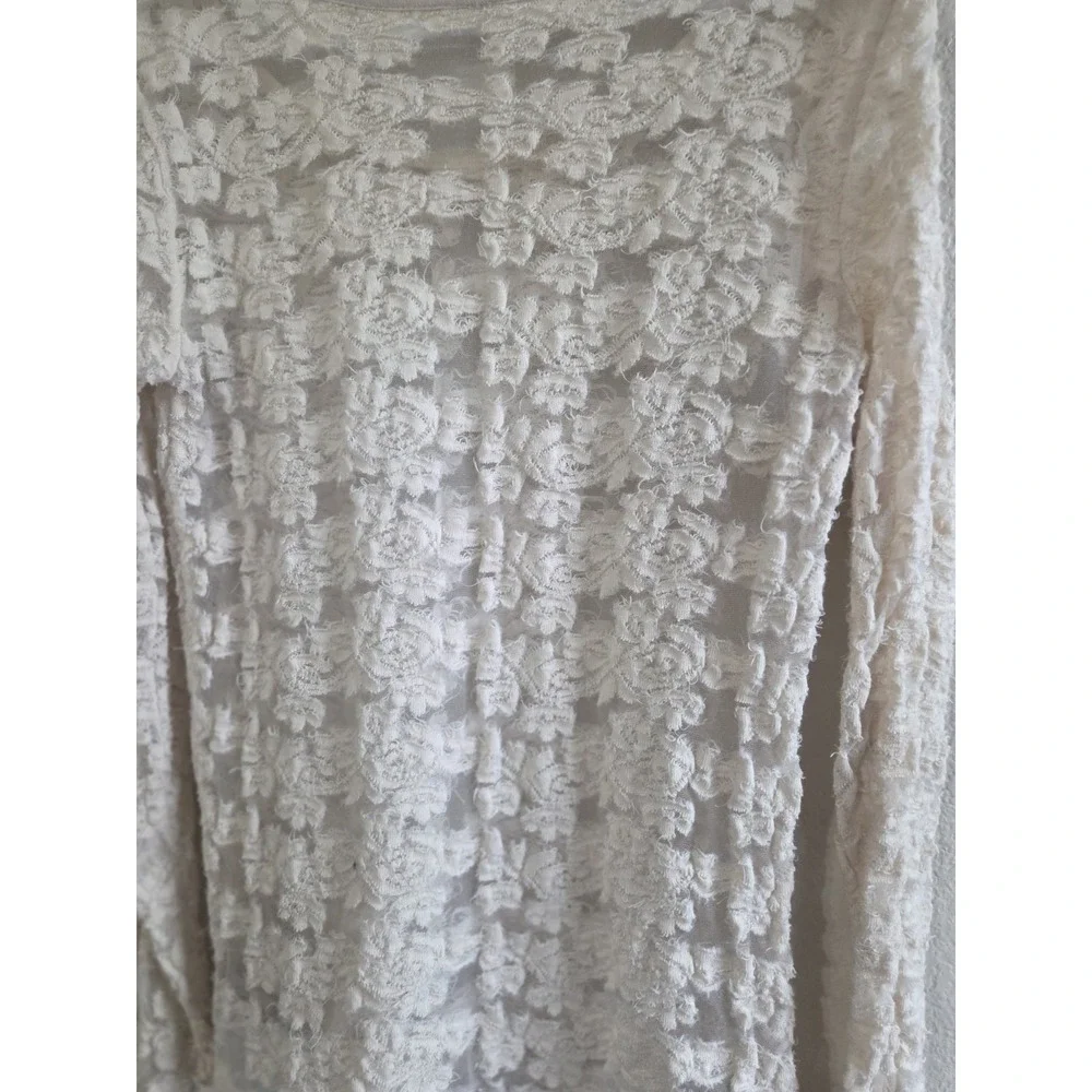 Free People Floral Textured Sheer Top M Festival Layer Cottage Fairy Core